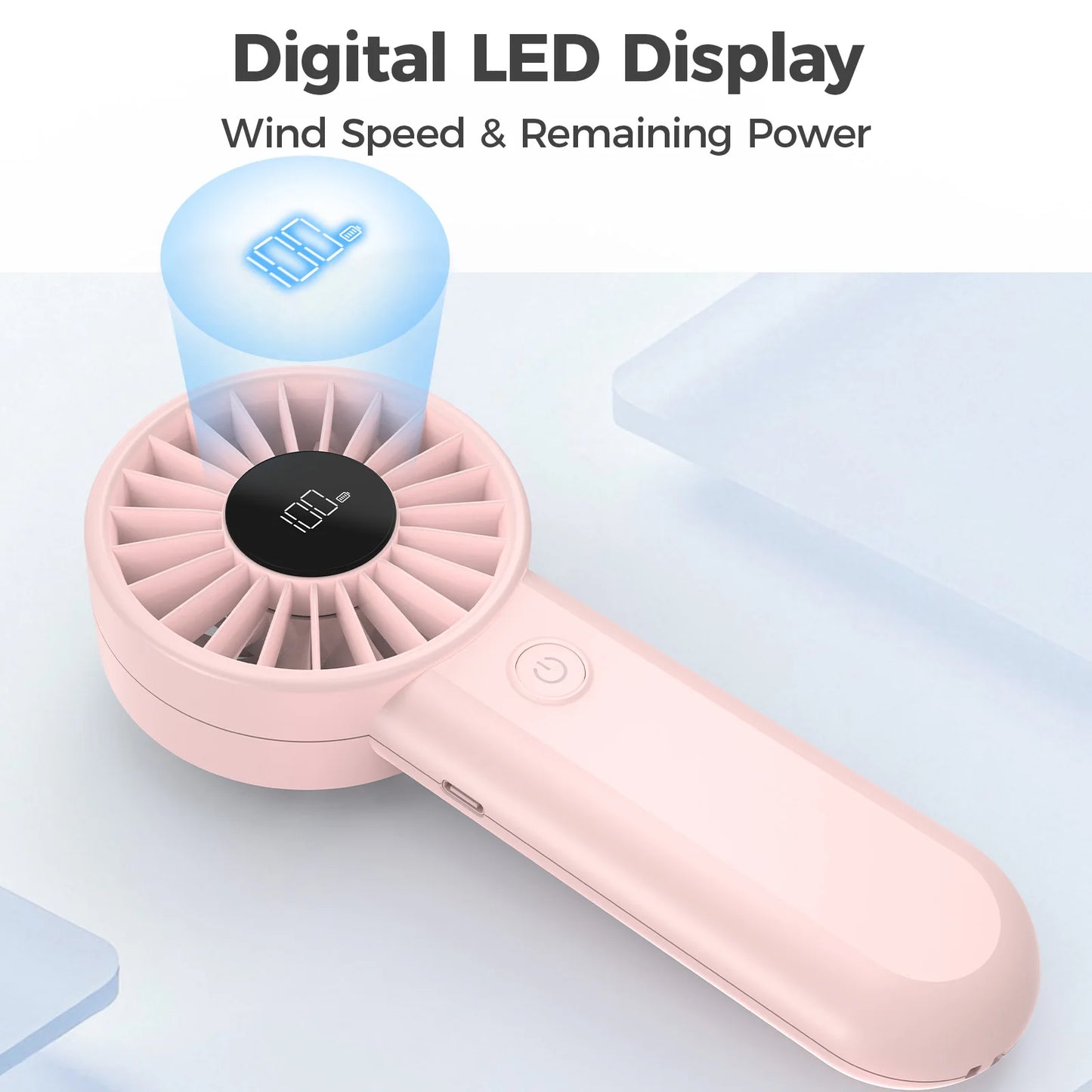 Handheld Fan with Built-In Battery | USB Rechargeable Fan for Travel and Outdoor Sports