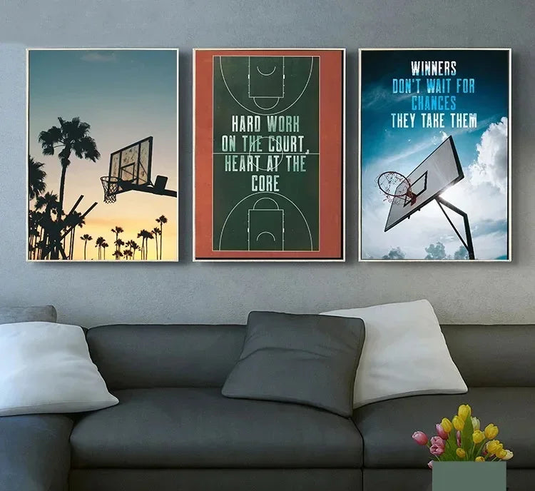 Canvas Painting Basketball Poster Wall Art