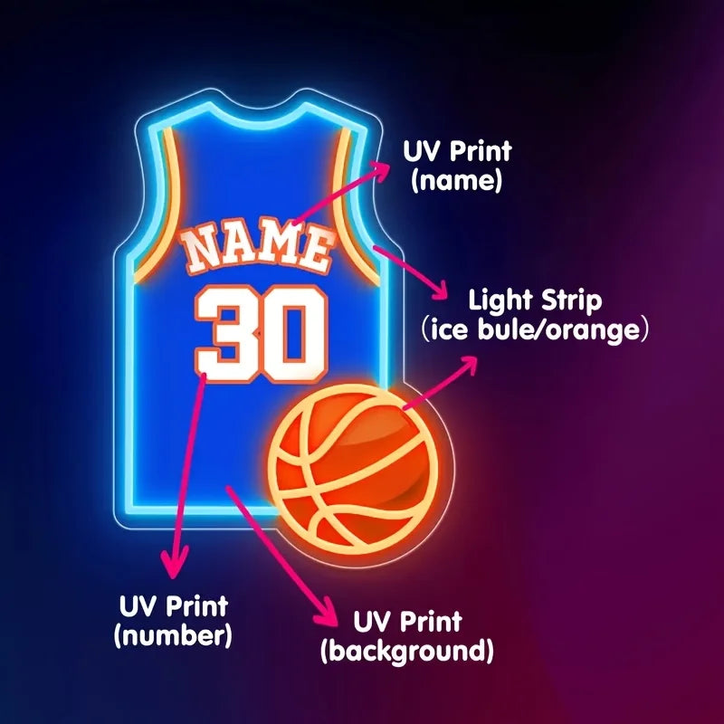 Custom Basketball Jersey Neon Sign USB LED Neon Light