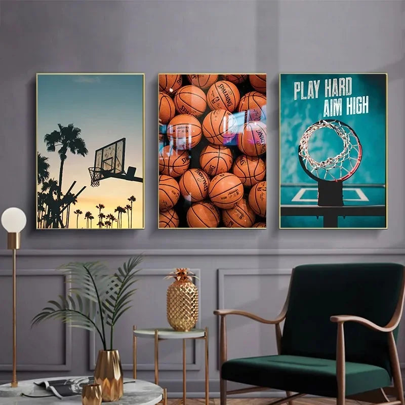 Canvas Painting Basketball Poster Wall Art