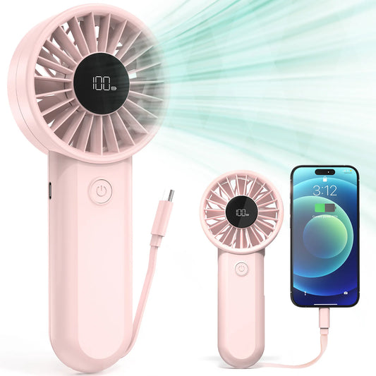 Handheld Fan with Built-In Battery  | USB Rechargeable Fan for Travel and Outdoor Sports