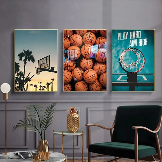 Canvas Painting Basketball Poster Wall Art